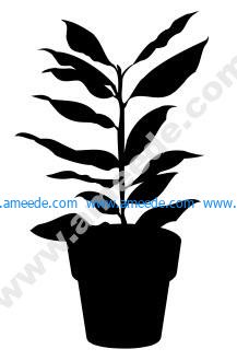 House Plant file .cdr and .dxf free vector download for Laser cut plasma