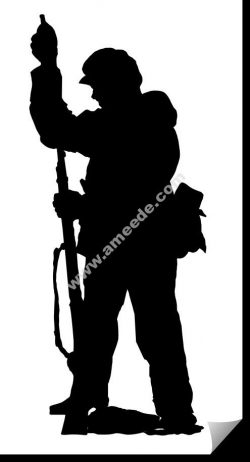 Soldier Vertical Rifle file .cdr and .dxf free vector download for Laser cut plasma
