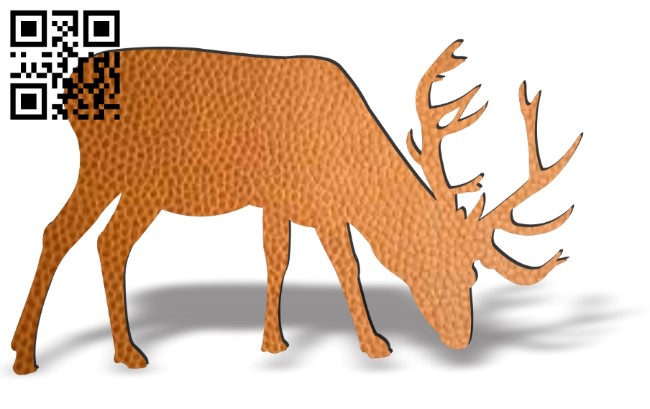 Deer grazing CU367 file cdr and dxf free vector download for Laser cut cnc