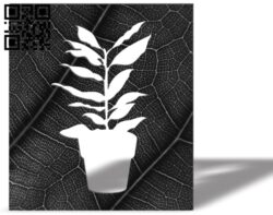 House Plant CU376 file cdr and dxf free vector download for Laser cut cnc