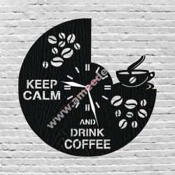 Coffee clock file .cdr and .dxf free vector download for Laser cut CNC
