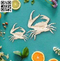 Crab Silhouette CU0012487 file cdr and dxf free vector download for Laser cut cnc 
