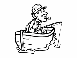Fisherman with Cigar in boat