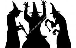 Halloween witch cooking silhouette