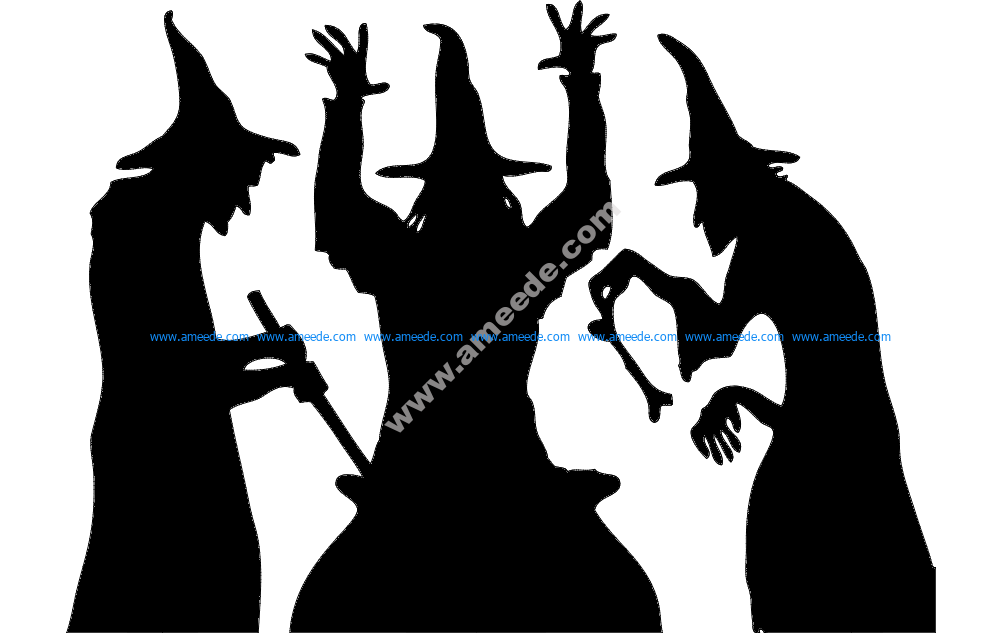 Download Halloween witch cooking silhouette - Download Free Vector