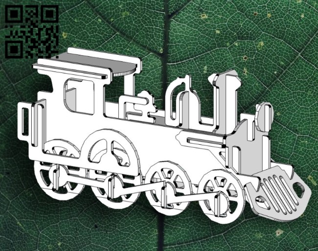Locomotive 3D Wooden Puzzle CU0011614 file cdr and dxf free vector download for Laser cut cnc