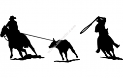 Rodeo team roping Silhouette
