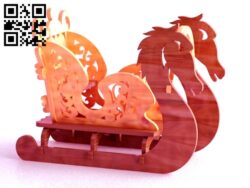 Sleigh 3D puzzle CU0011436 file cdr and dxf free vector download for Laser cut cnc