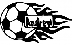 Soccer Ball With Flames And Name