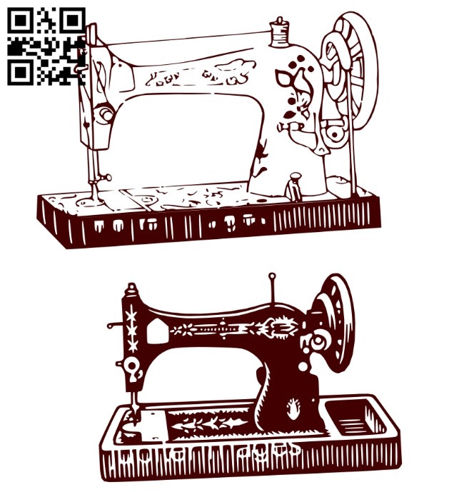Vintage Sewing Machine CU0012470 file cdr and dxf free vector download for Laser cut cnc