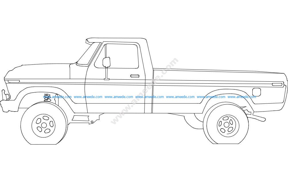  Ford Pickup pulgadas – Descargar vector