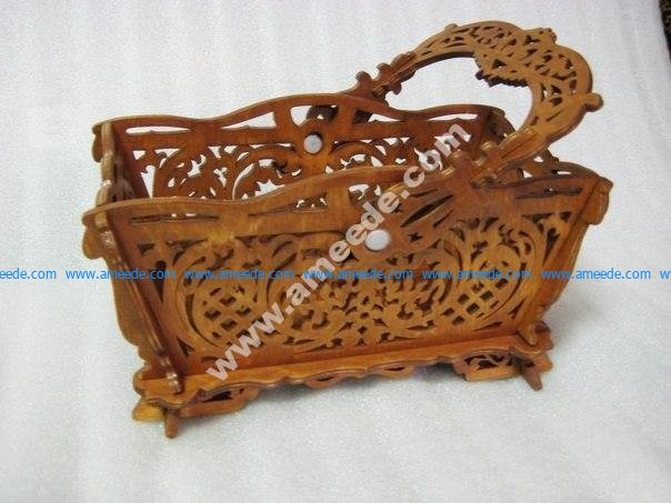 Basket with handle Pattern Vector for Laser Cutting