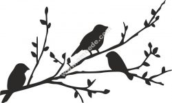 Birds on Branch silhouette stencil
