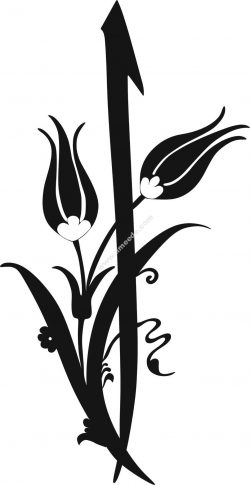 Black And White Flower Clipart Vector jpg Image