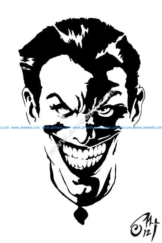 Black and white Joker Stencil vector