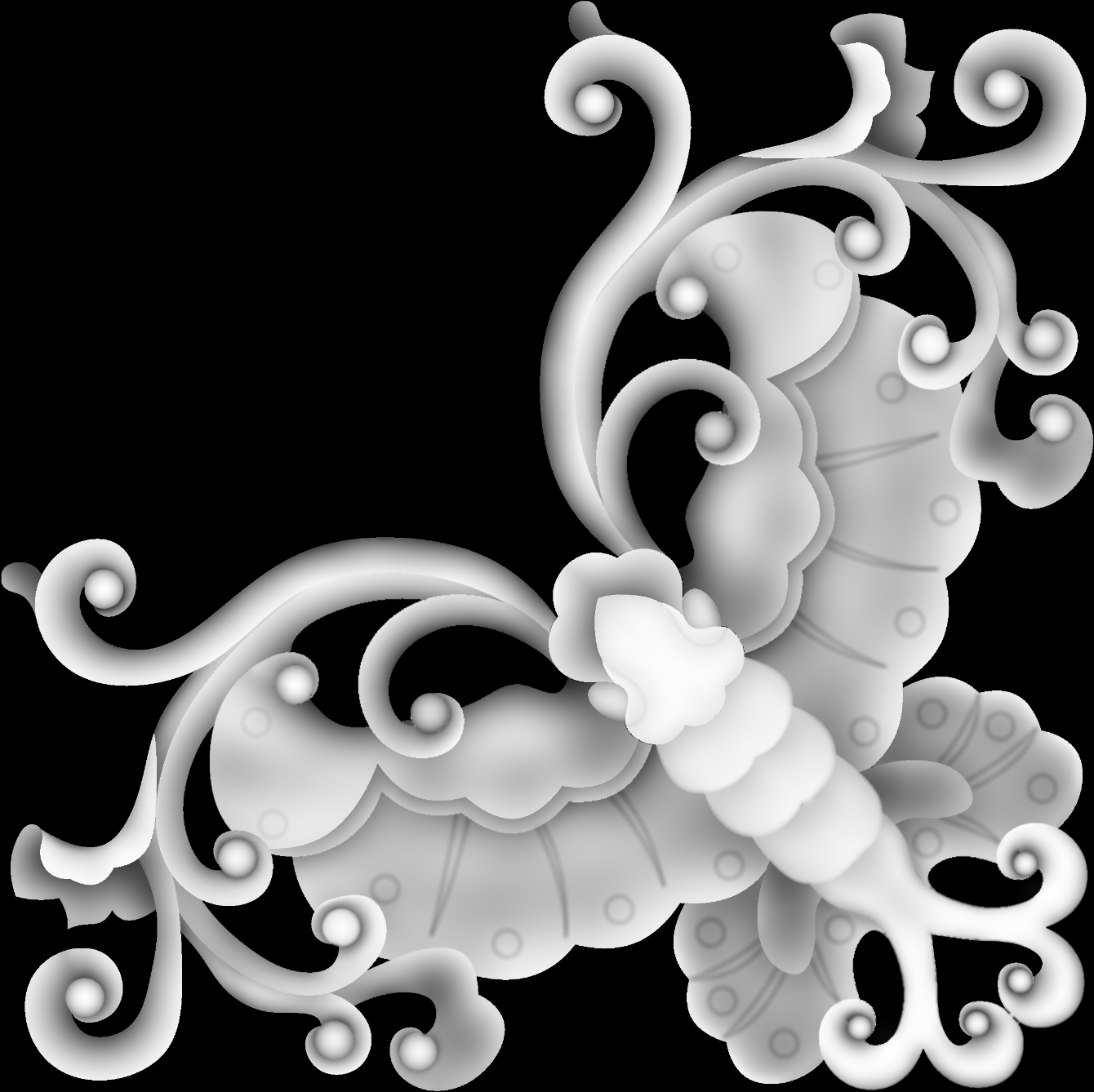 Butterfly Grayscale Decorative Design BMP File