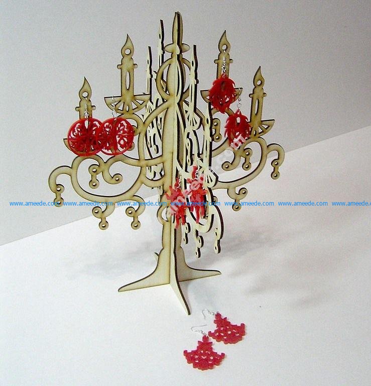 Candlestick Jewelry Hanger Laser Cut