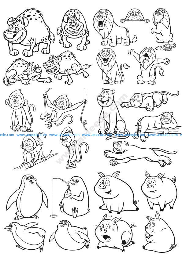 Cartoon Animals Vector Art