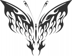 Decorative ornamental butterfly silhouette