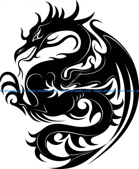 Dragon Stencil Vector – Download Vector