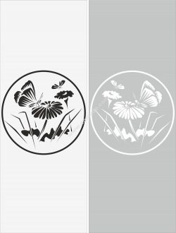 Glass Floral Sticker Decal Vector
