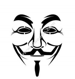 Guy Fawkes mask stencil vector