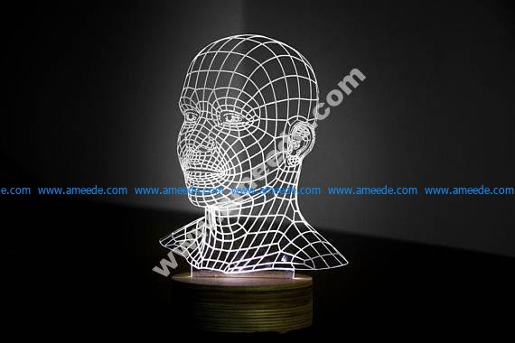HEAD 3d illusion acrylic lamp