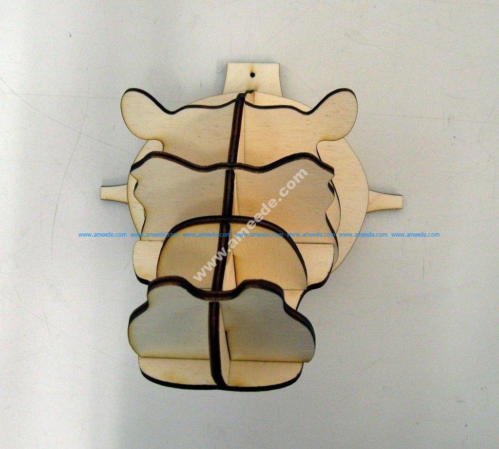 Hippohead 4mm 3d puzzle plan