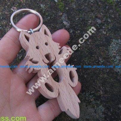 Key chain wooden Loup Farceur