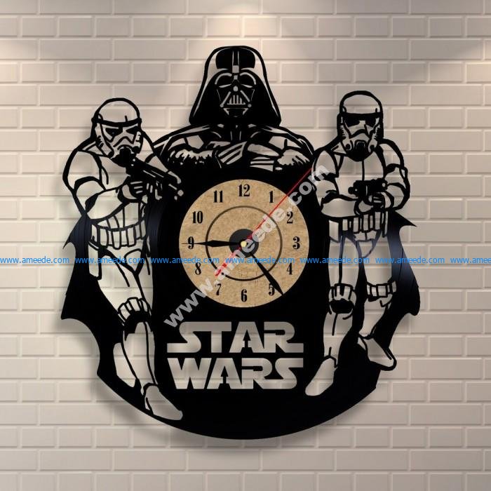 Star Wars Darth Vader Wall Clock and Storm Troopers