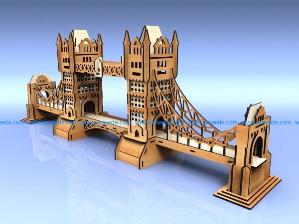 Tower Bridge teil file cdr and dxf free vector download for Laser cut CNC