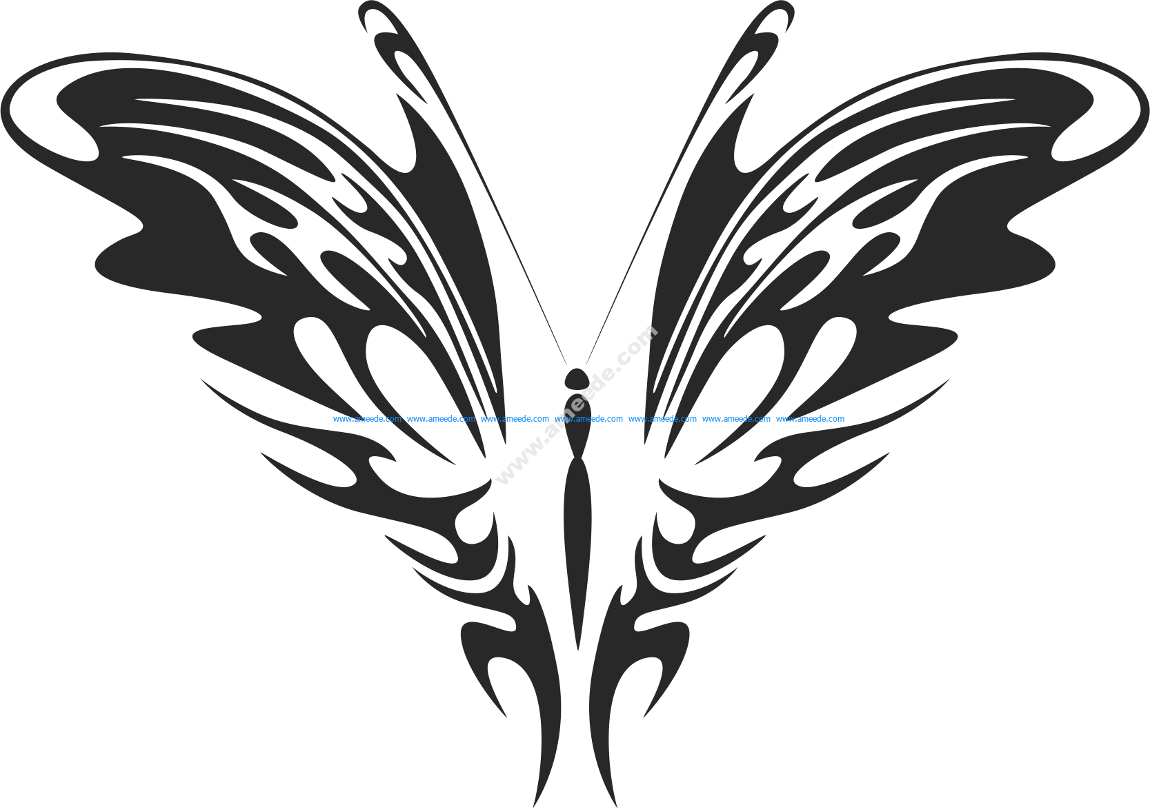 Tribal Butterfly Vector Art 26 - Download Free Vector