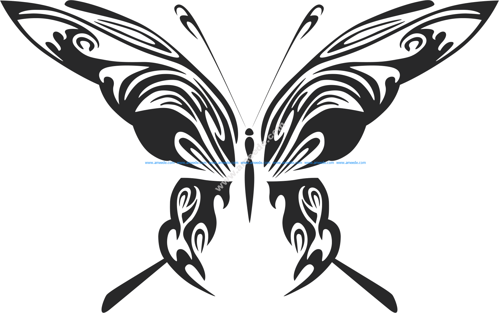 Tribal Butterfly Vector Art 48