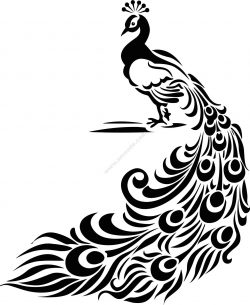 Vintage Peacock Feather Stencil or Vinyl Decal
