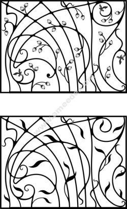 Wrought Iron Gate, Door, Fence, Window, Grill, Railing Design Vector Art