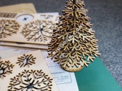 Lasercut design files for snowflake Christmas tree