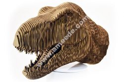 Laser Cut Cardboard Model of a T-Rex Head