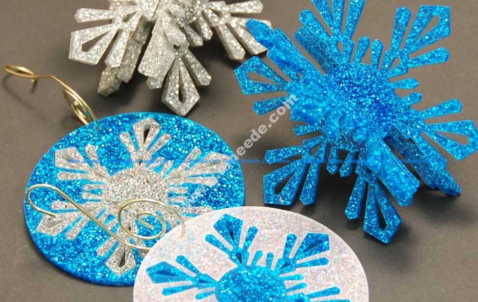 Laser Cutting Acrylic Snowflake Ornaments
