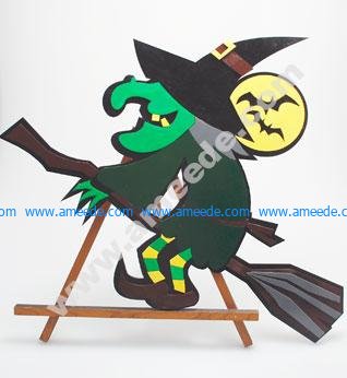 Laser Cutting a Halloween Witch from Pressboard