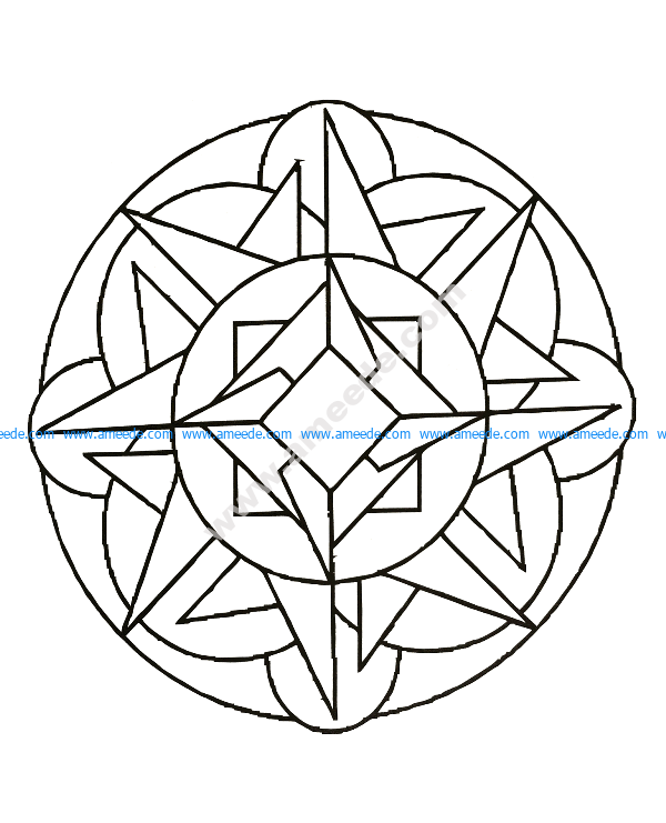 Mandala a colorier gratuit formes geometriques simples