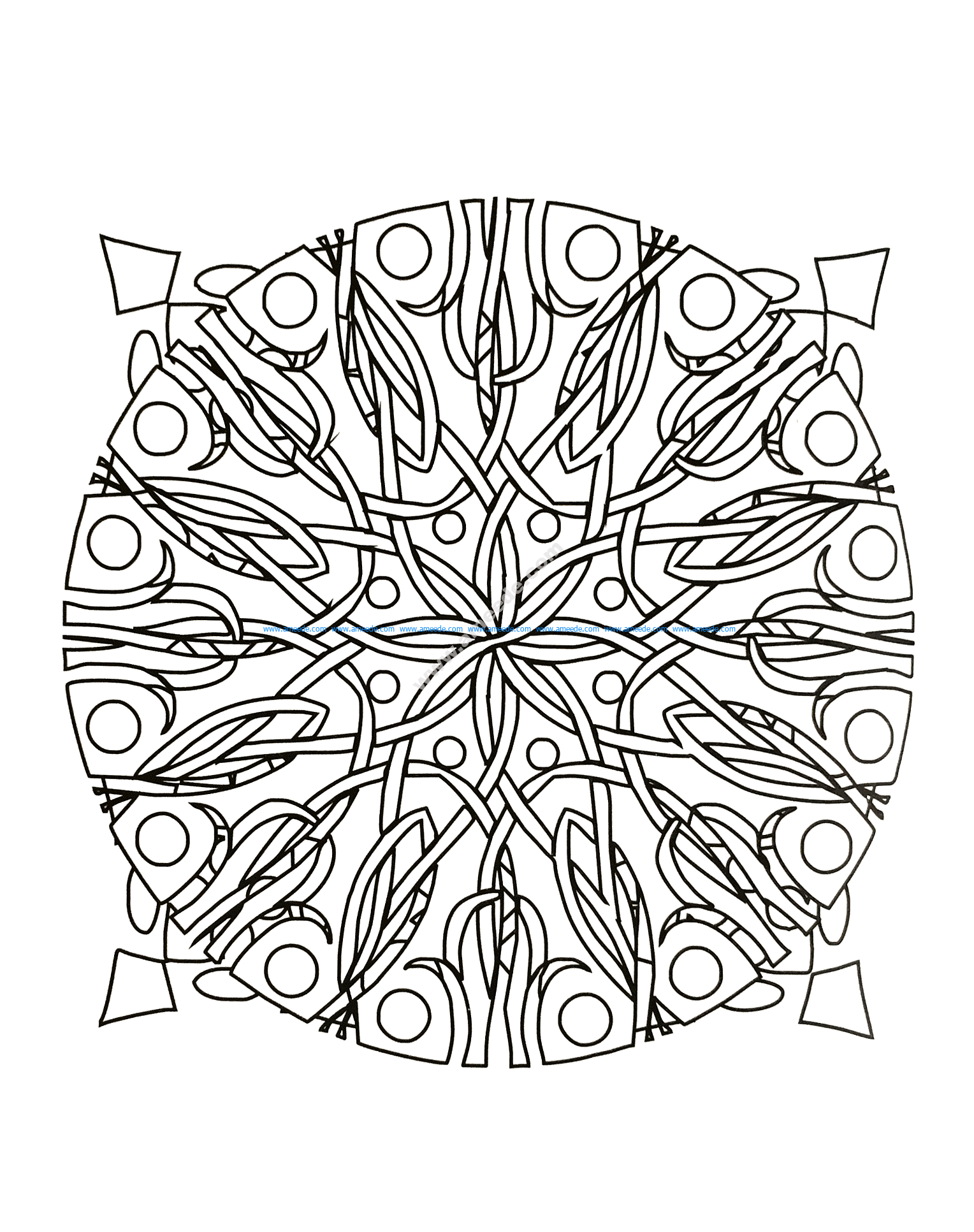 Download Mandala a colorier gratuit ronces - Download Free Vector