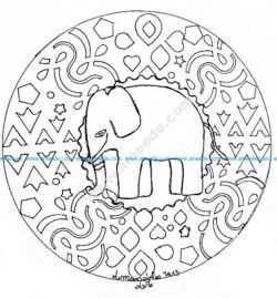 Mandala gratuit elephant
