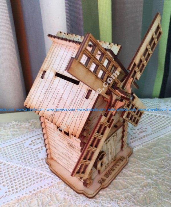 Laser Cut 3D Windmill