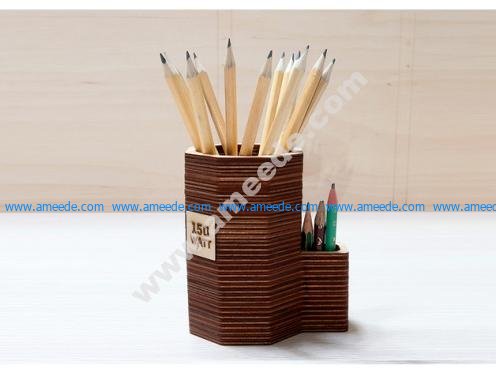 Laser cut plywood pencil stand