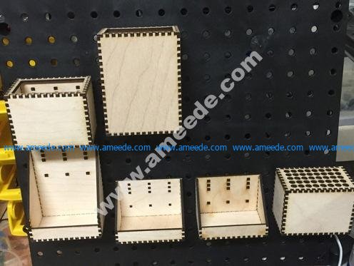 Lasercut Pegboard Boxes and Bins