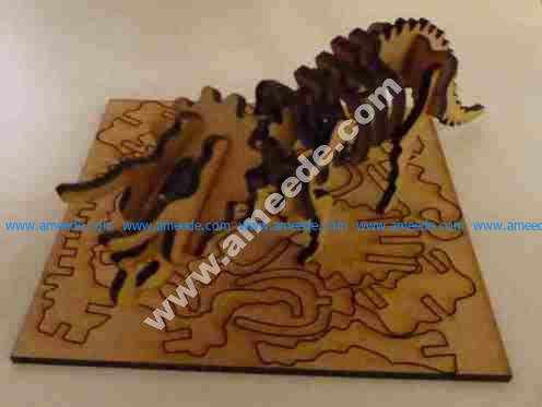 Lasercut triceratops skeleton puzzle – Download Vector