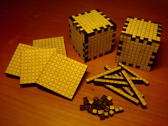 Montessori-like materials for teaching the decimal system 5 Montessori-like materials for teaching the decimal system - Free download vector file Laser cut and CNC Cut Wood
