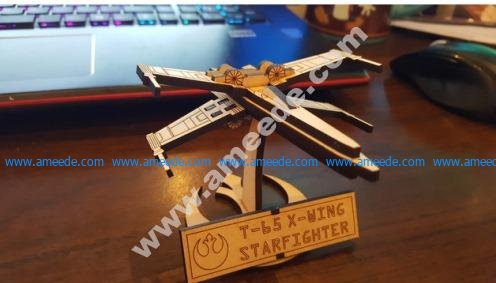 Small X-Wing Fighter with Stand Lasercut