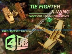 Tie Fighter & X-Wing Laser Cut Ornaments – C4 Labs