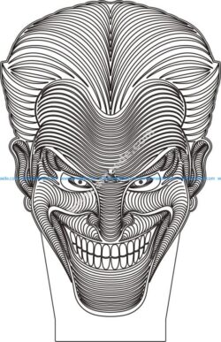 Joker face 3D illusion vector drawing
